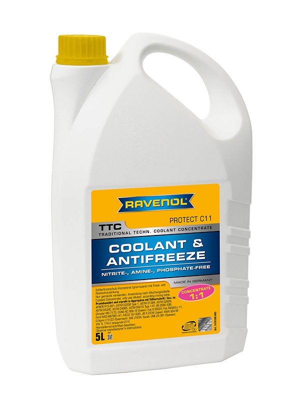 REFRIGERANTE ANTICONGELANTE RAVENOL TTC 50% 5 LTS AMARILLO